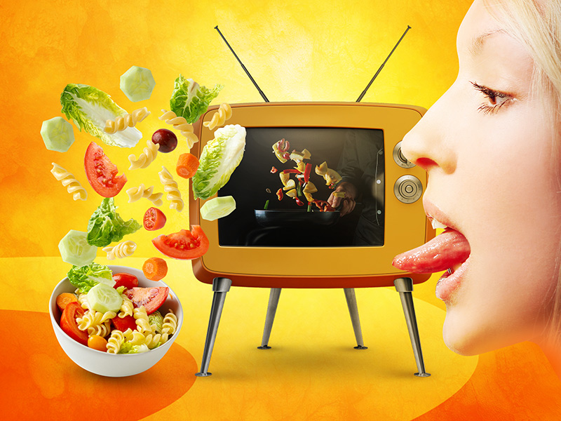 A lickable TV screen lets you taste the Food Network