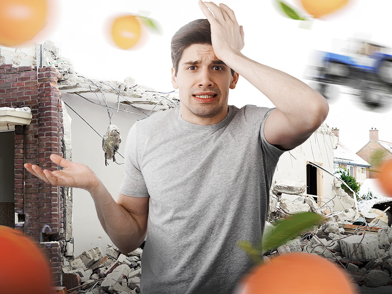 Florida man steals truck, then train knocks it into his house