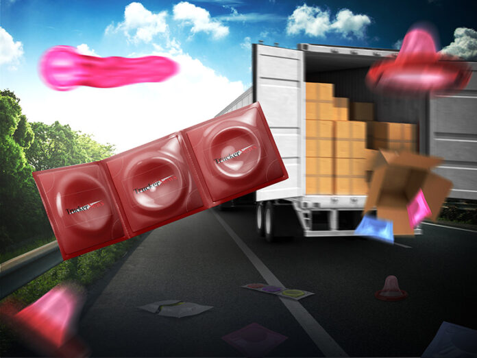 Truck Carrying Condoms Spills Load Prematurely
